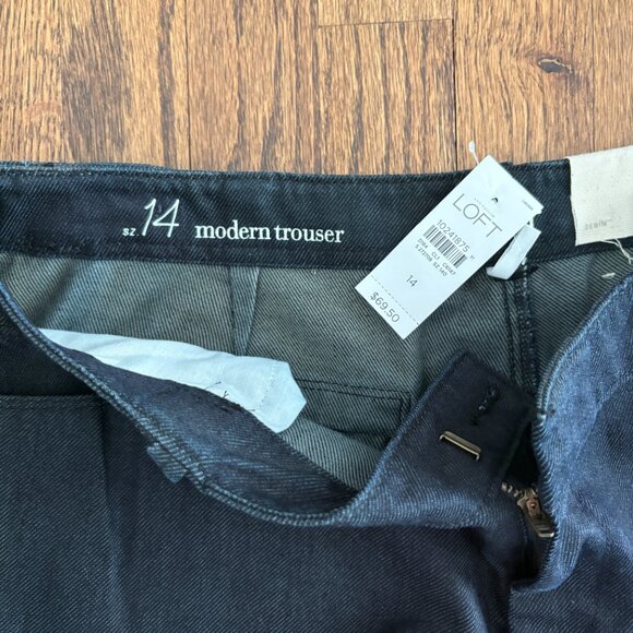 Ann Taylor Loft Modern Trouser Women's Black Denim Wash High Rise Size 14 NWT - Picture 2 of 8